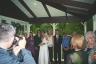 The bride flanked by her parents and grandparents